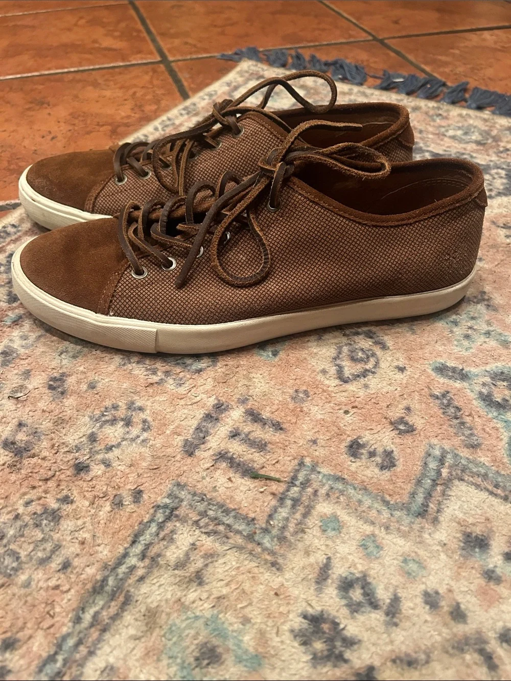 Frye Brown Men's Canvas Low-Top Sneakers